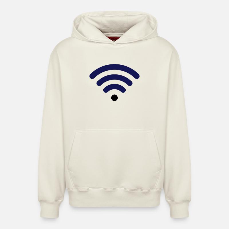 Wifi - Sweat à capuche unisexe décontracté en coton biologique – de SPREAD - blanc cassé