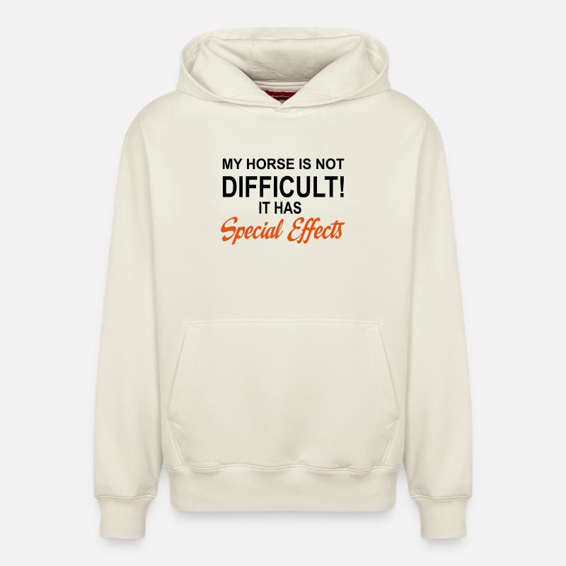 Cheval - Sweat à capuche unisexe décontracté en coton biologique – de SPREAD - blanc cassé
