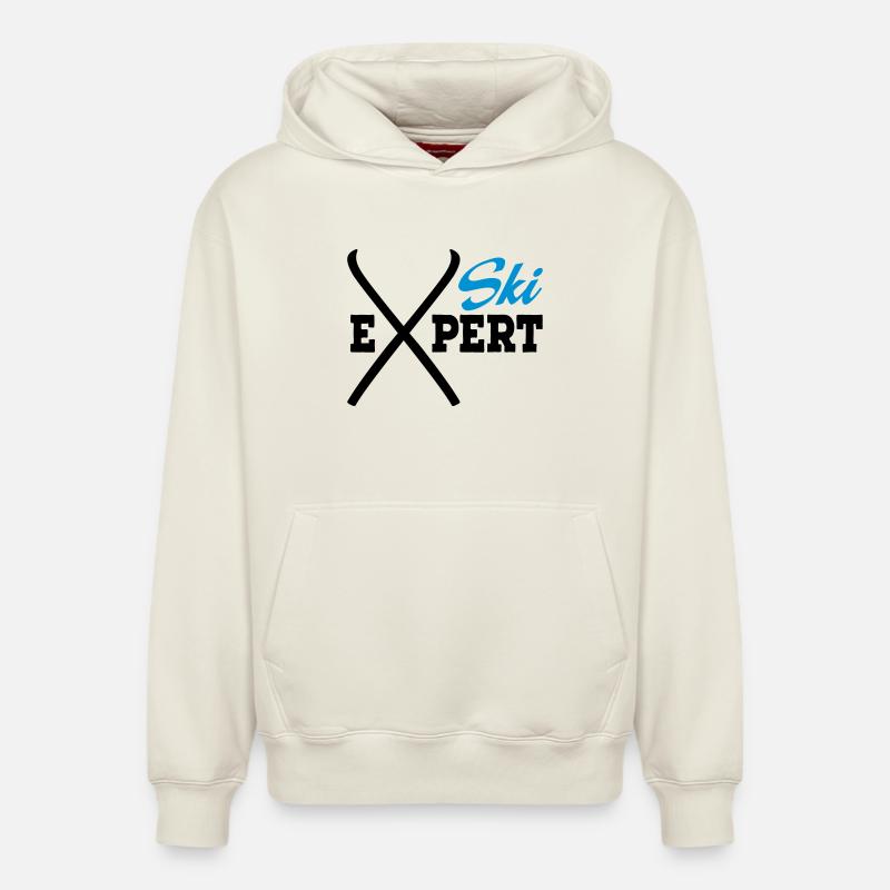 Ski - Sweat à capuche unisexe décontracté en coton biologique – de SPREAD - blanc cassé