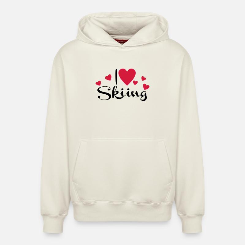 Ski - Sweat à capuche unisexe décontracté en coton biologique – de SPREAD - blanc cassé