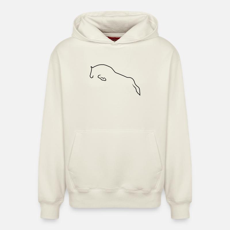 Cheval de saut - Sweat à capuche unisexe décontracté en coton biologique – de SPREAD - blanc cassé