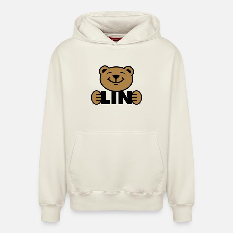 Berlin | Bär | Bearlin | Bear - Sweat à capuche unisexe décontracté en coton biologique – de SPREAD - blanc cassé