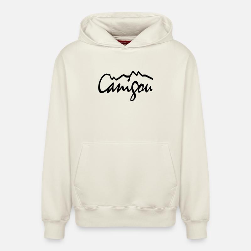 canigou - Sweat à capuche unisexe décontracté en coton biologique – de SPREAD - blanc cassé
