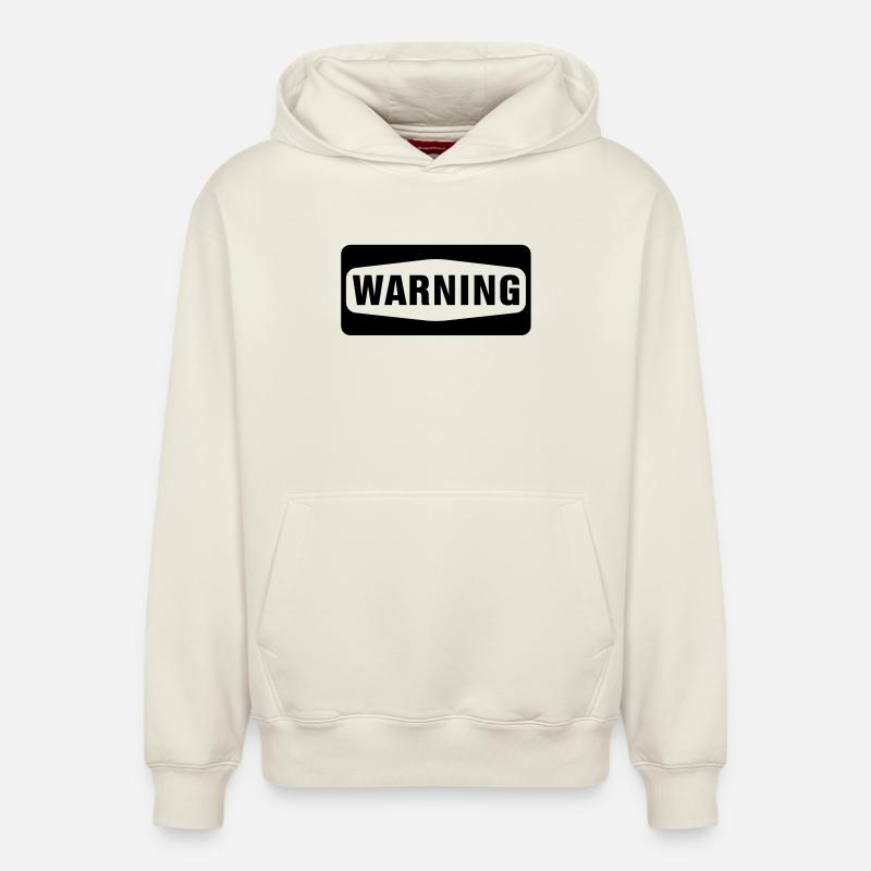Warning - Sweat à capuche unisexe décontracté en coton biologique – de SPREAD - blanc cassé
