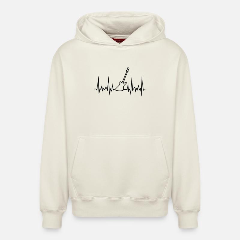 wave-E-gitarre - Relaxed Unisex Organic Hoodie – von SPREAD - Naturweiß
