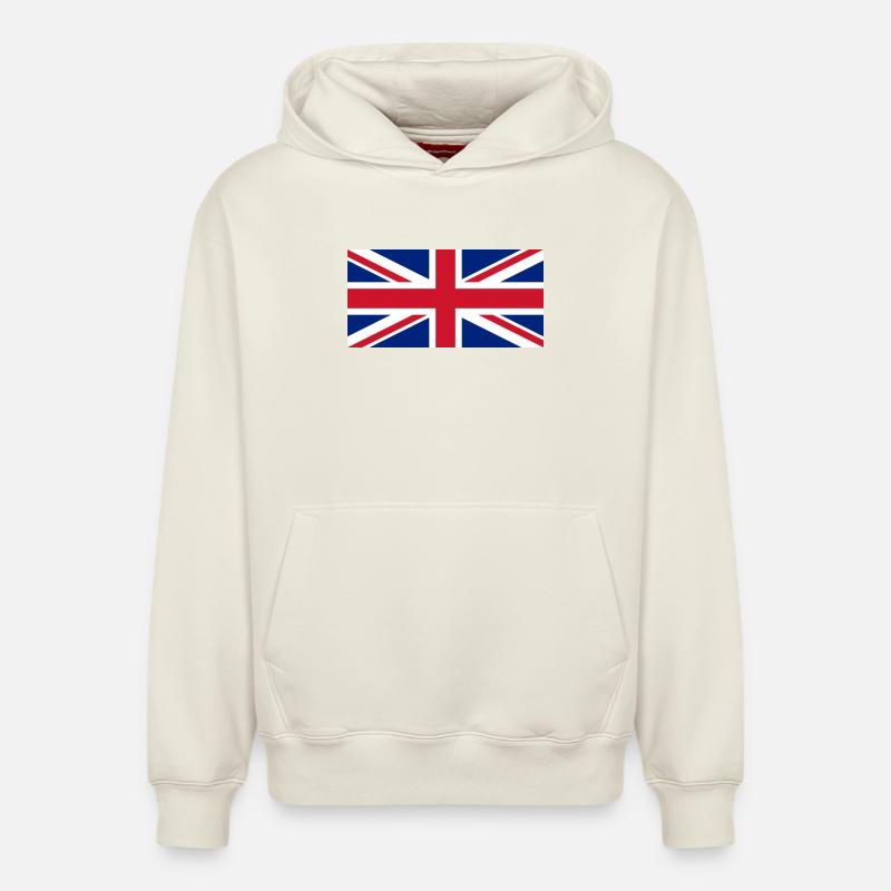 drapeau Angleterre - Sweat à capuche unisexe décontracté en coton biologique – de SPREAD - blanc cassé