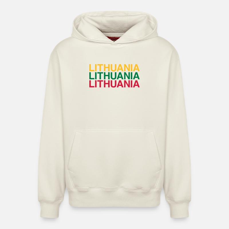 LITUANIE Drapeau de la Lituanie - Sweat à capuche unisexe décontracté en coton biologique – de SPREAD - blanc cassé
