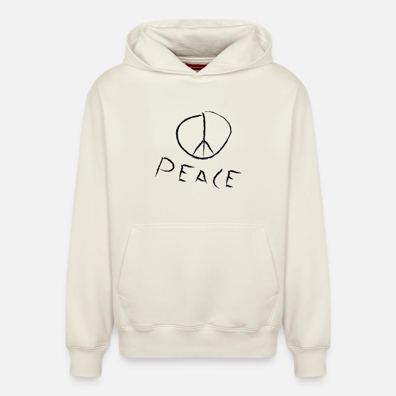 peace exit-shirt - Relaxed Unisex Organic Hoodie – von SPREAD - Naturweiß