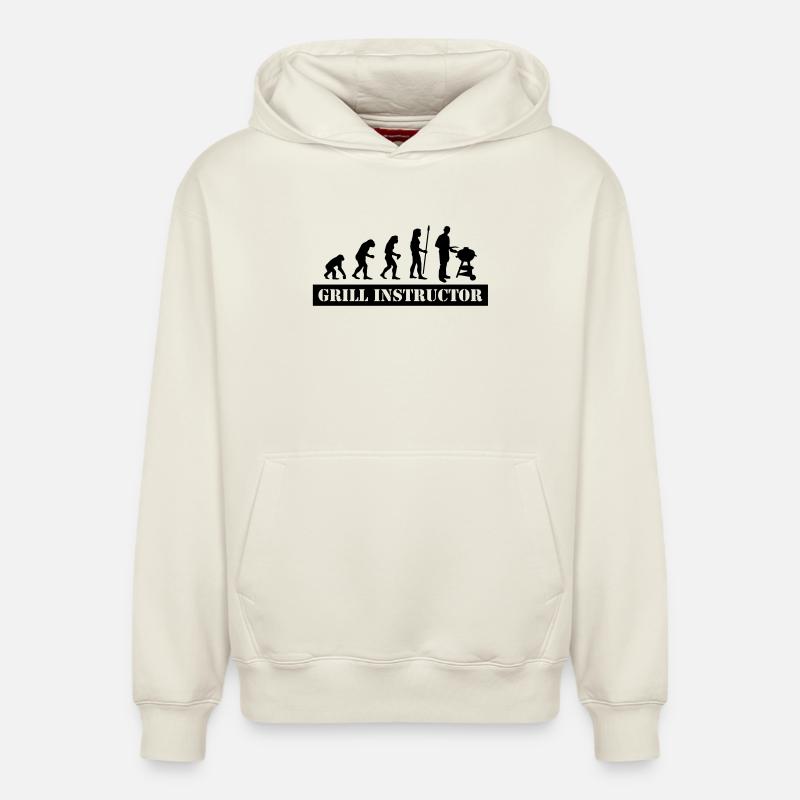 évolution gril instructeur - Sweat à capuche unisexe décontracté en coton biologique – de SPREAD - blanc cassé