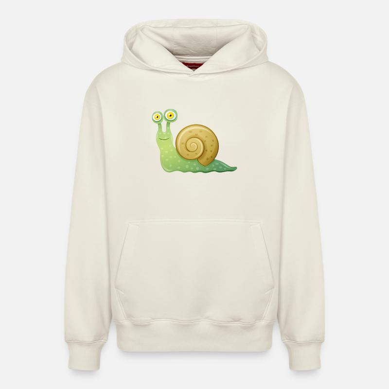 schnecke - Sweat à capuche unisexe décontracté en coton biologique – de SPREAD - blanc cassé