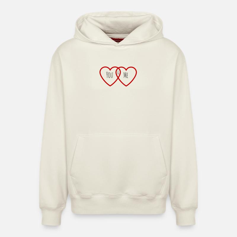 Toi et moi - Sweat à capuche unisexe décontracté en coton biologique – de SPREAD - blanc cassé