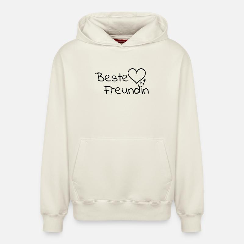 Meilleure amie - Sweat à capuche unisexe décontracté en coton biologique – de SPREAD - blanc cassé