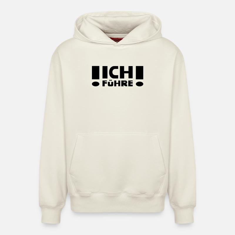Je mène - Sweat à capuche unisexe décontracté en coton biologique – de SPREAD - blanc cassé