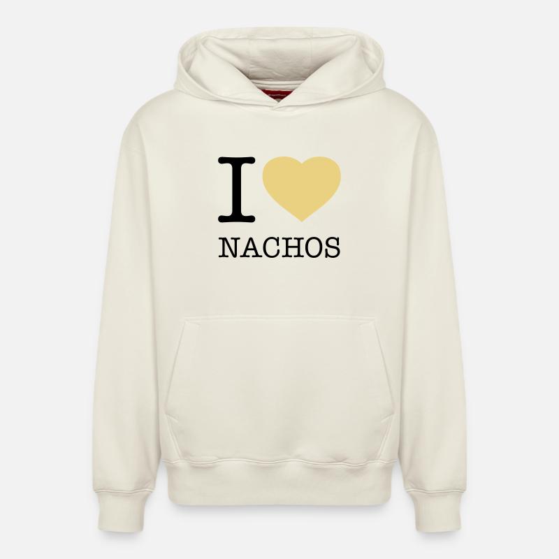 I LOVE NACHOS - Sweat à capuche unisexe décontracté en coton biologique – de SPREAD - blanc cassé