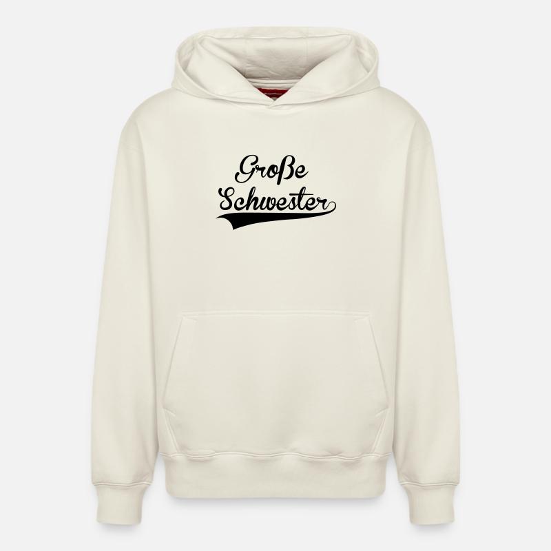 Big Sister - Sweat à capuche unisexe décontracté en coton biologique – de SPREAD - blanc cassé