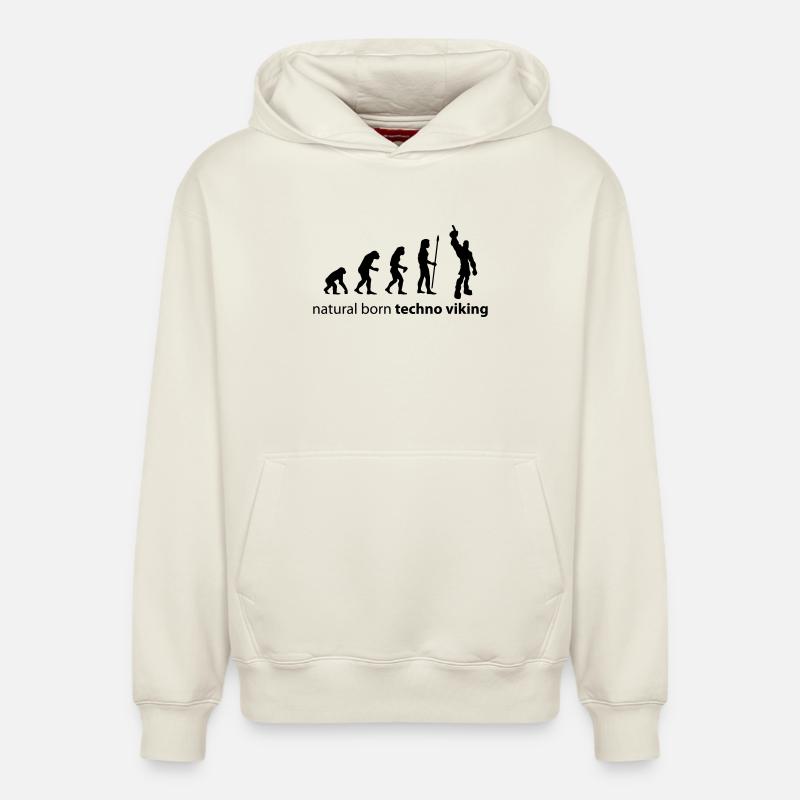 evolution_techno_viking - Relaxed Unisex Organic Hoodie – by SPREAD - off white