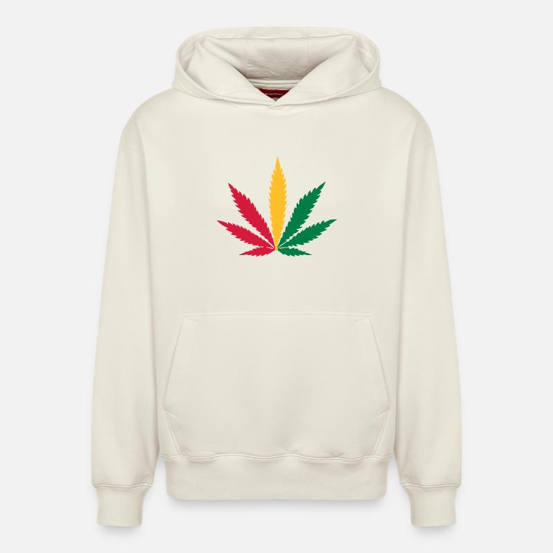 weed rasta cannabis marihuana - Sweat à capuche unisexe décontracté en coton biologique – de SPREAD - blanc cassé