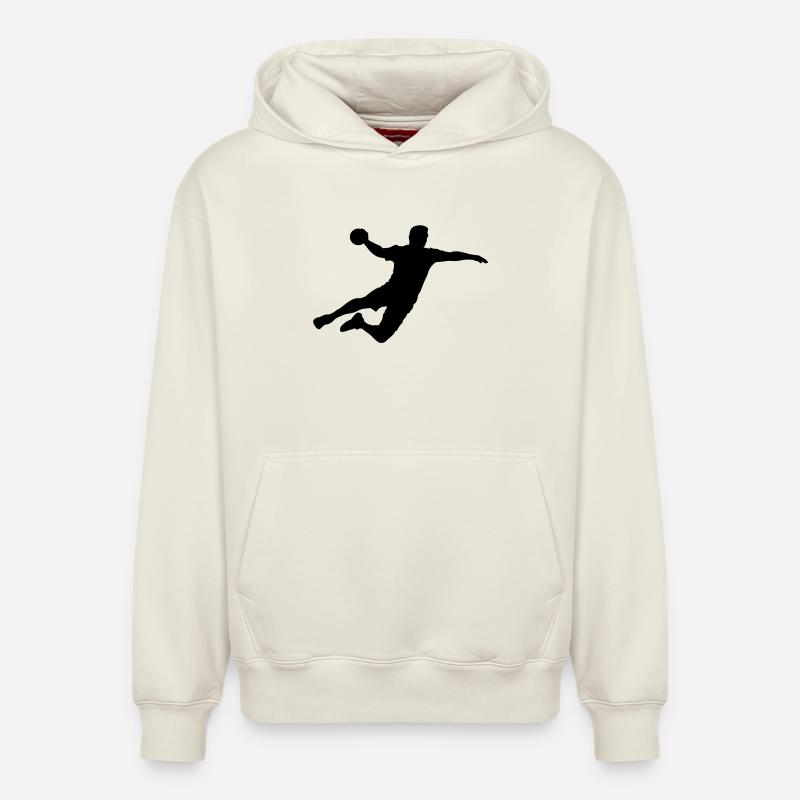handball - Sweat à capuche unisexe décontracté en coton biologique – de SPREAD - blanc cassé