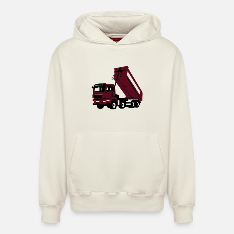 lkw_4 - Sweat à capuche unisexe décontracté en coton biologique – de SPREAD - blanc cassé