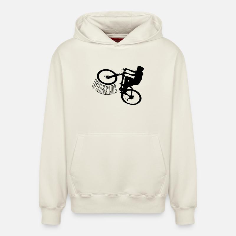 Roue roue - Sweat à capuche unisexe décontracté en coton biologique – de SPREAD - blanc cassé