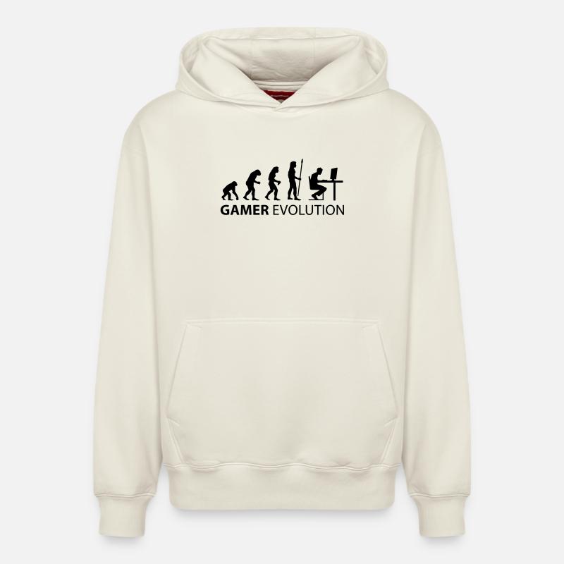 gamer evolution - Relaxed Unisex Organic Hoodie – by SPREAD - off white