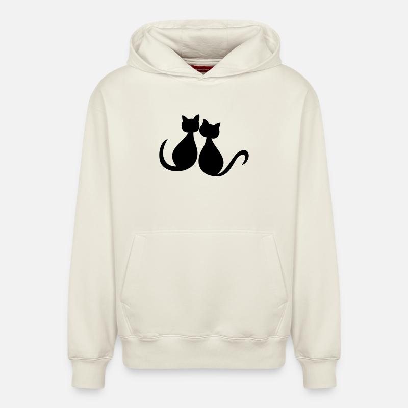Les chats adorent la Saint-Valentin - Sweat à capuche unisexe décontracté en coton biologique – de SPREAD - blanc cassé
