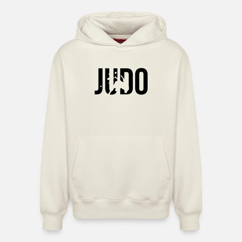 judo - Sweat à capuche unisexe décontracté en coton biologique – de SPREAD - blanc cassé