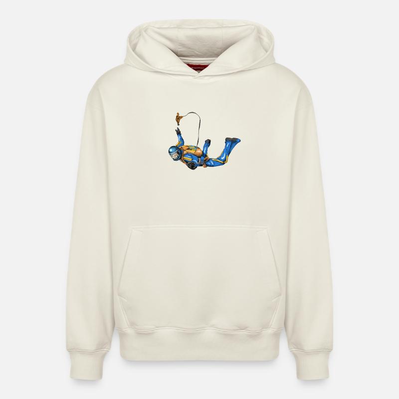 skydiver - Sweat à capuche unisexe décontracté en coton biologique – de SPREAD - blanc cassé