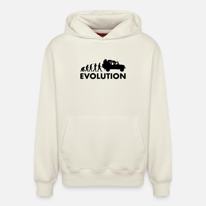 Defender 110 Offroad Evolution - Relaxed Unisex Organic Hoodie – von SPREAD - Naturweiß