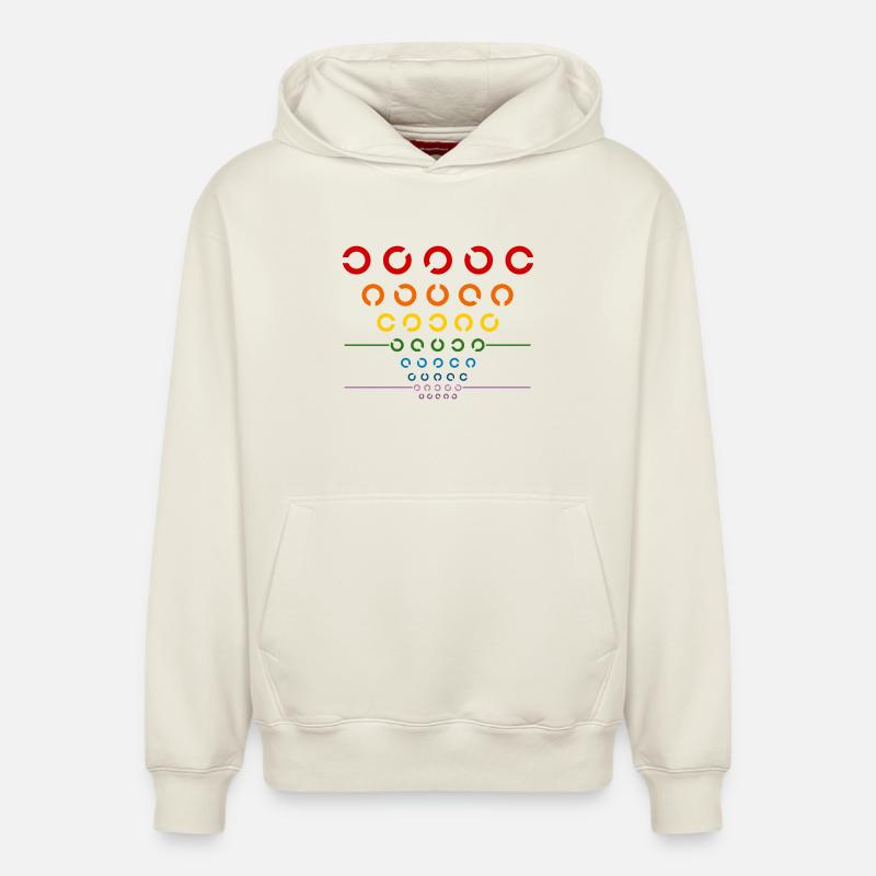 Test de l’œil arc-en-ciel - Sweat à capuche unisexe décontracté en coton biologique – de SPREAD - blanc cassé