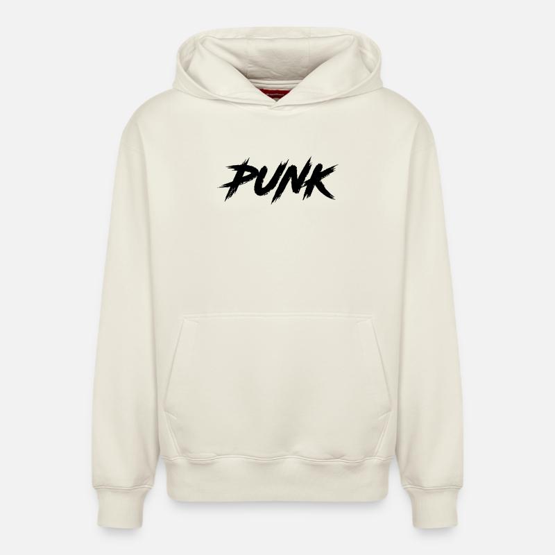PUNK - Sweat à capuche unisexe décontracté en coton biologique – de SPREAD - blanc cassé