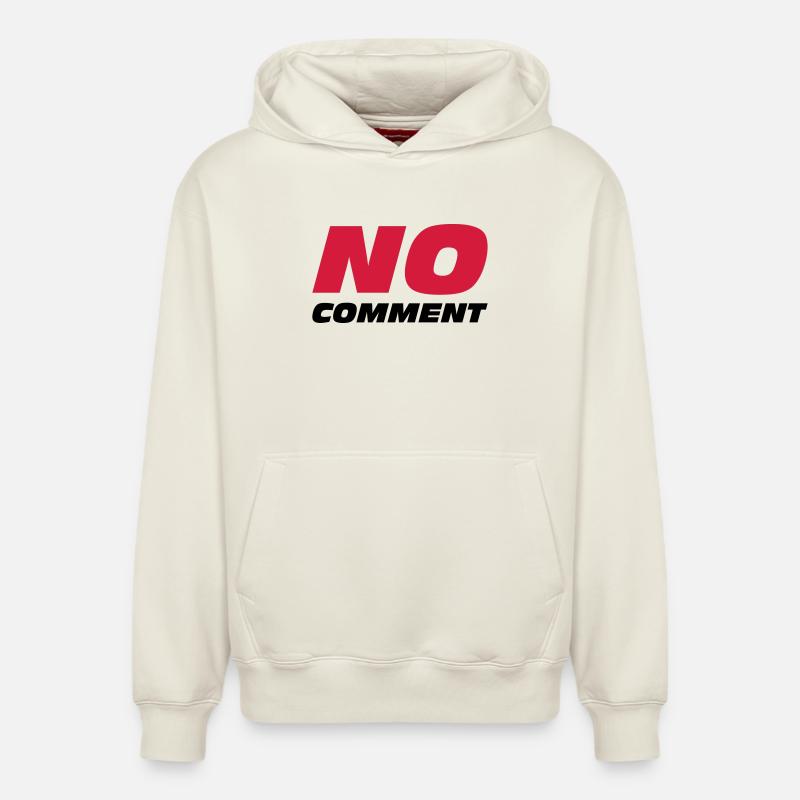 No Comment - Sweat à capuche unisexe décontracté en coton biologique – de SPREAD - blanc cassé