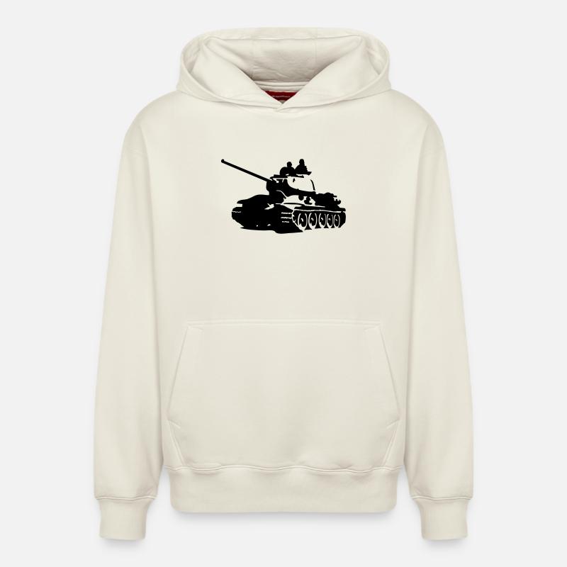 Panzer T-34 - Relaxed Unisex Organic Hoodie – von SPREAD - Naturweiß