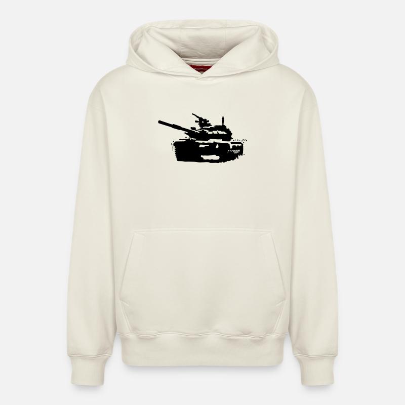 Tank T-90 - Sweat à capuche unisexe décontracté en coton biologique – de SPREAD - blanc cassé