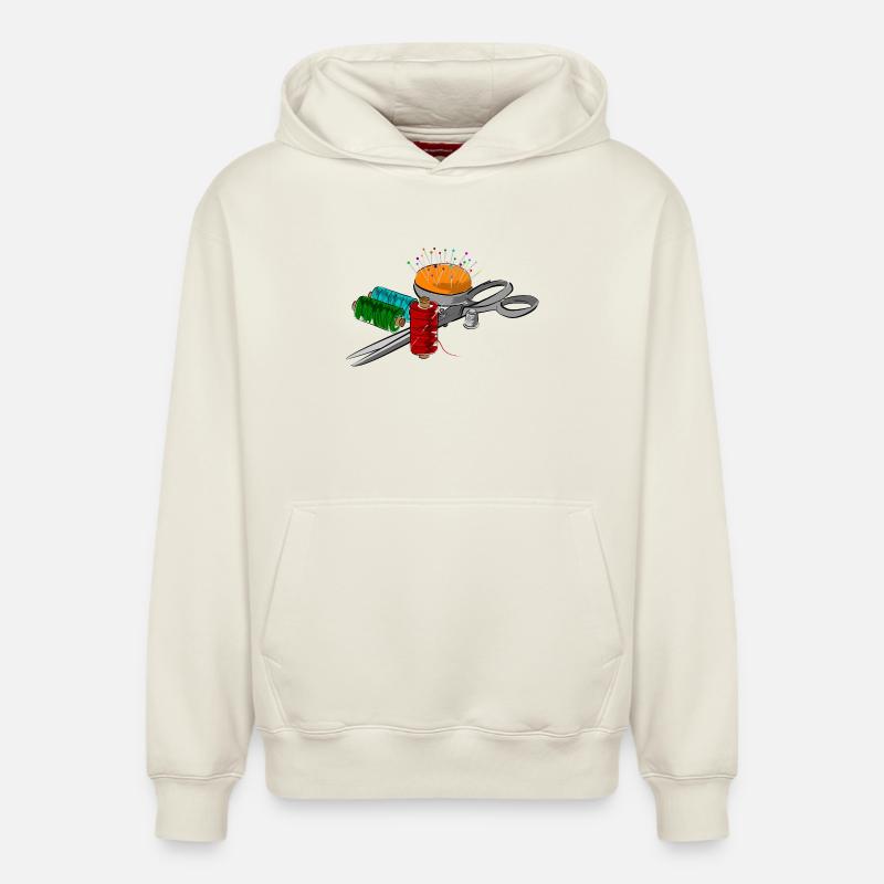 couteaux - Sweat à capuche unisexe décontracté en coton biologique – de SPREAD - blanc cassé