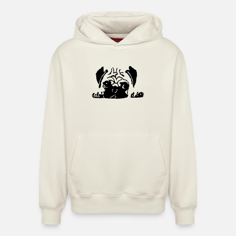 Mops - Relaxed Unisex Organic Hoodie – von SPREAD - Naturweiß