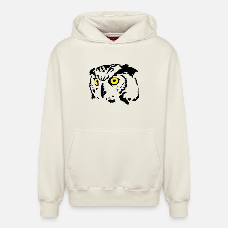 chouette - Sweat à capuche unisexe décontracté en coton biologique – de SPREAD - blanc cassé