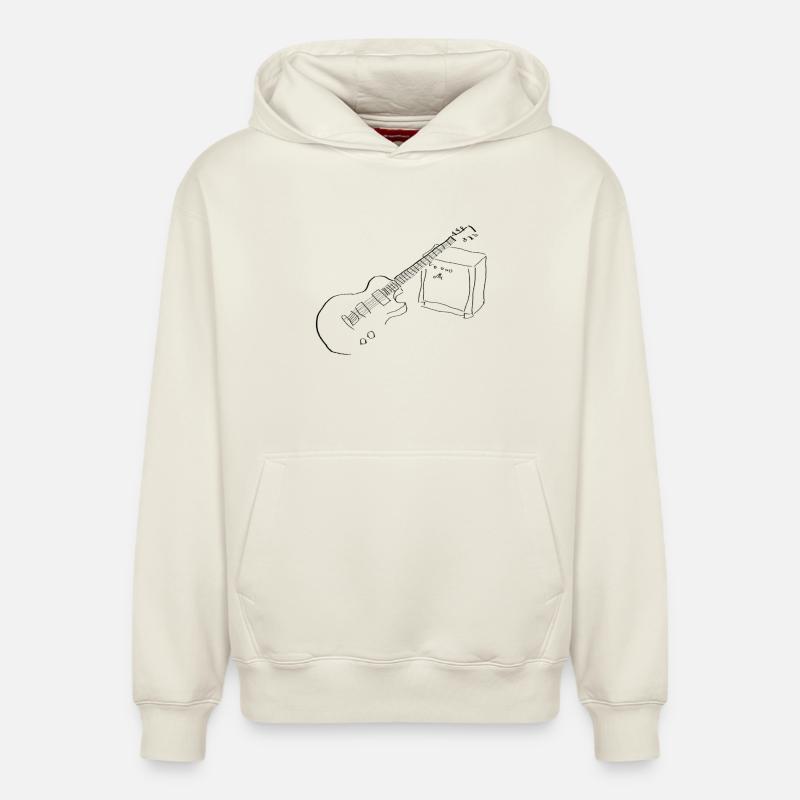 Guitare électrique - Sweat à capuche unisexe décontracté en coton biologique – de SPREAD - blanc cassé
