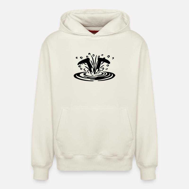 Plongeur - Sweat à capuche unisexe décontracté en coton biologique – de SPREAD - blanc cassé