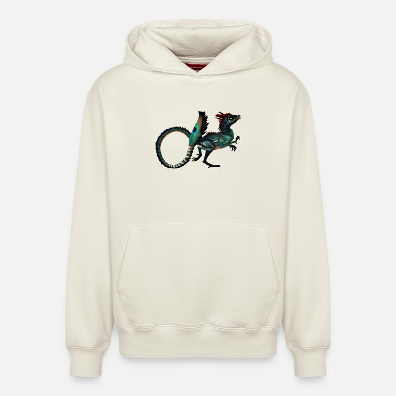 dinosaure - Sweat à capuche unisexe décontracté en coton biologique – de SPREAD - blanc cassé