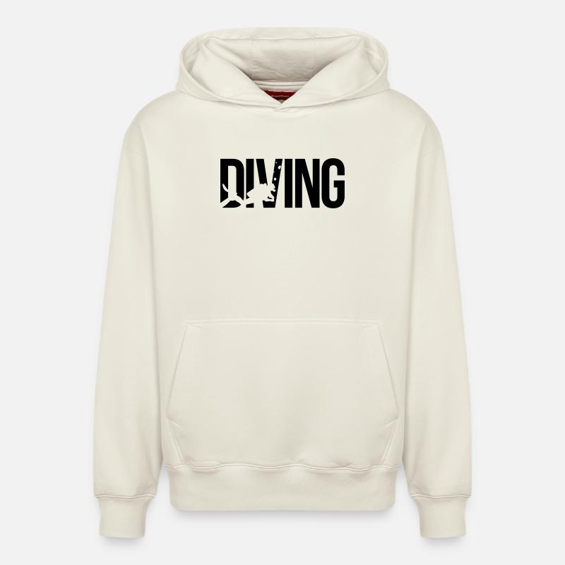 diving plongée sous-marine - Sweat à capuche unisexe décontracté en coton biologique – de SPREAD - blanc cassé