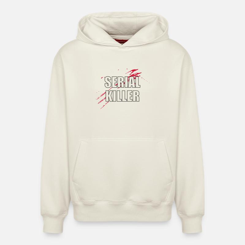 Serial Killer - Sweat à capuche unisexe décontracté en coton biologique – de SPREAD - blanc cassé