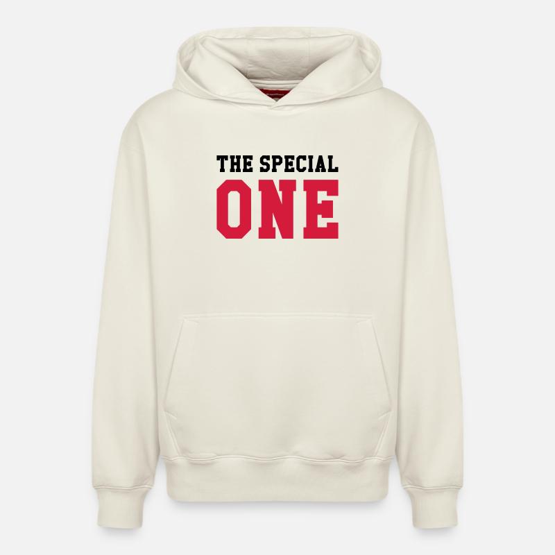 The Special One - Sweat à capuche unisexe décontracté en coton biologique – de SPREAD - blanc cassé