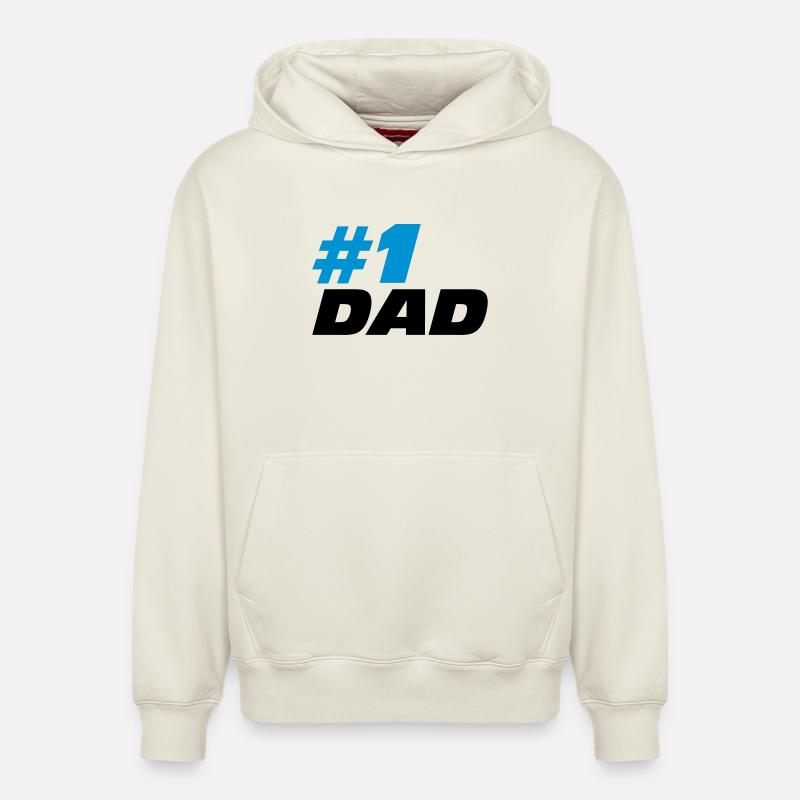 #1 Dad - Sweat à capuche unisexe décontracté en coton biologique – de SPREAD - blanc cassé