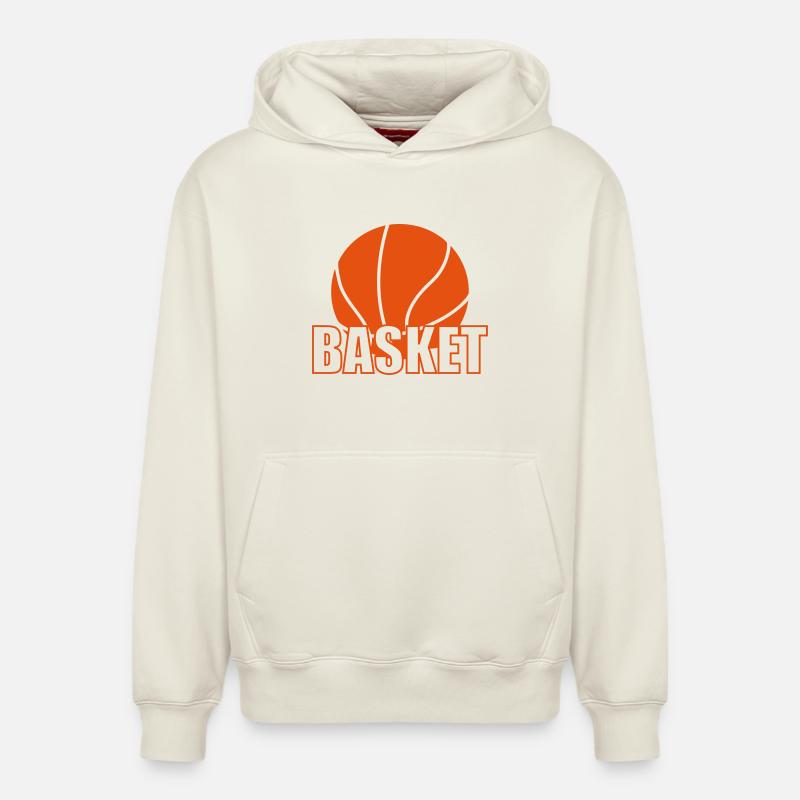 Basket - Sweat à capuche unisexe décontracté en coton biologique – de SPREAD - blanc cassé