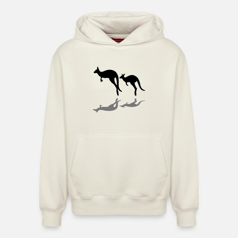 kangourou - Sweat à capuche unisexe décontracté en coton biologique – de SPREAD - blanc cassé
