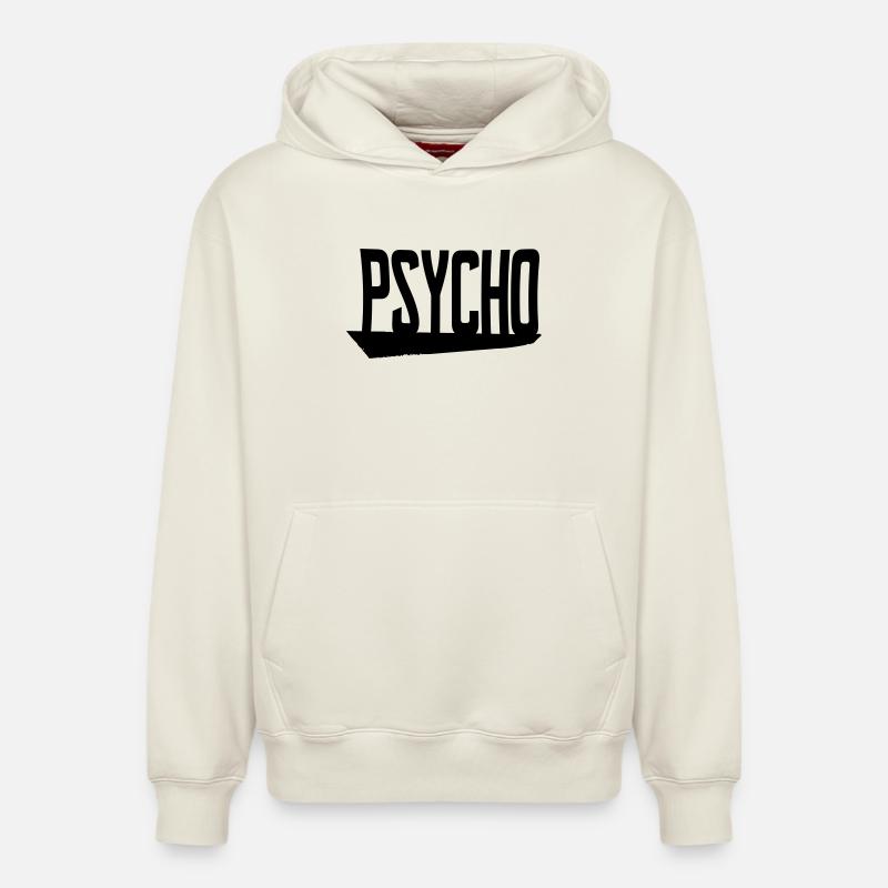 psycho - Sweat à capuche unisexe décontracté en coton biologique – de SPREAD - blanc cassé
