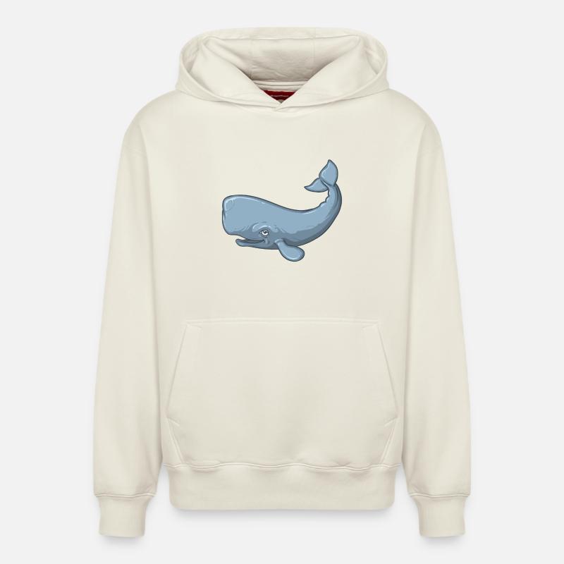 Sperm Whale - Sweat à capuche unisexe décontracté en coton biologique – de SPREAD - blanc cassé
