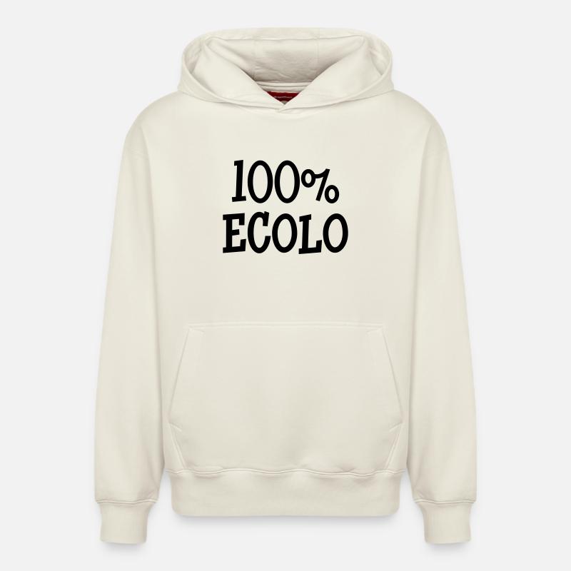 100% Ecolo - Sweat à capuche unisexe décontracté en coton biologique – de SPREAD - blanc cassé