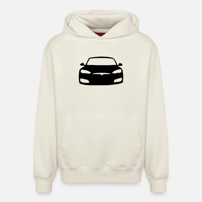 Icône du modèle S - Sweat à capuche unisexe décontracté en coton biologique – de SPREAD - blanc cassé